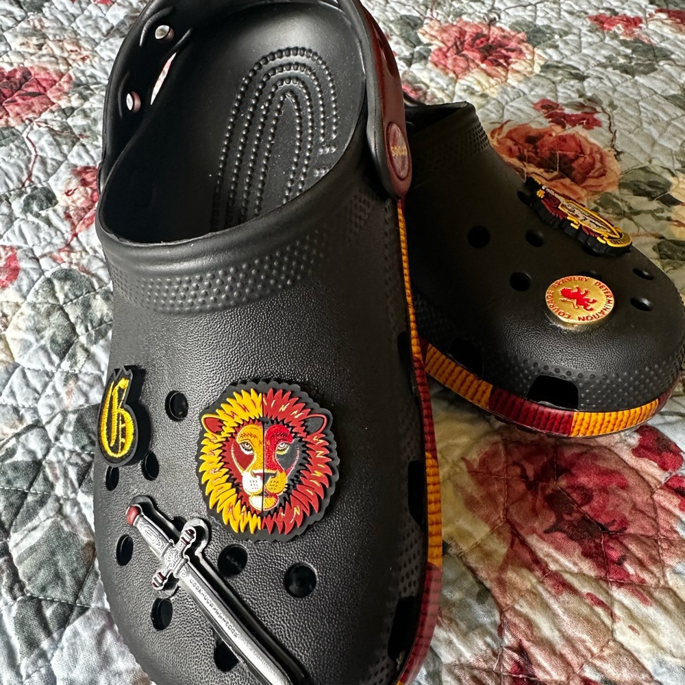 CROCS Black Sandals with Perforated Design